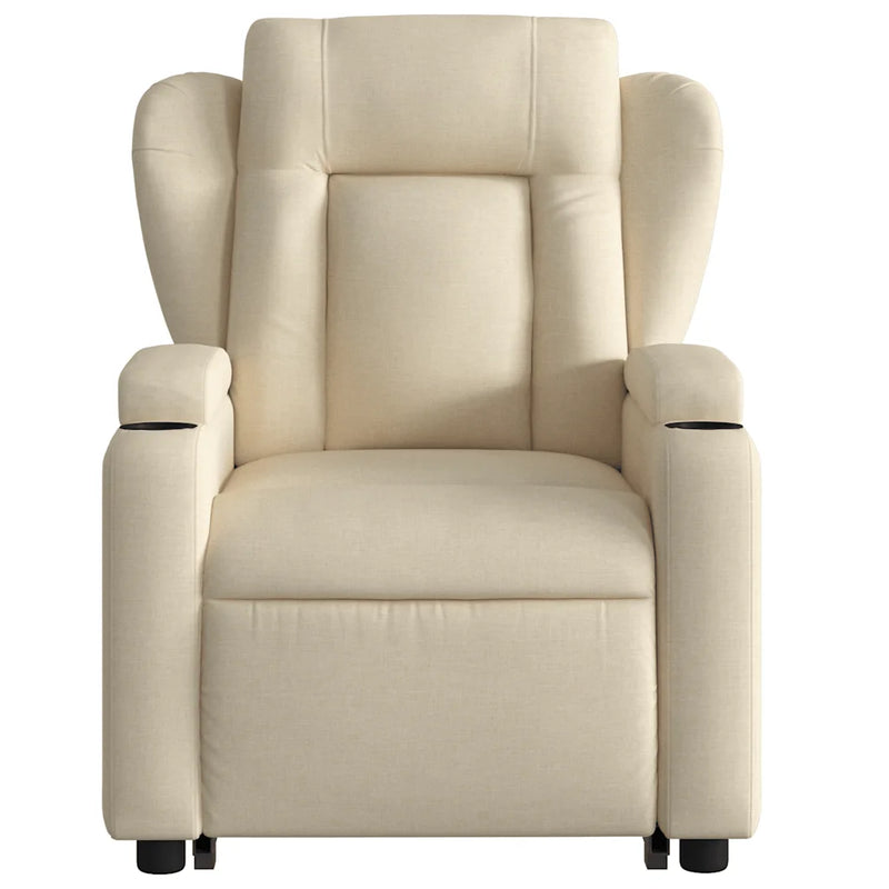 Stand up Massage Recliner Chair Cream Fabric