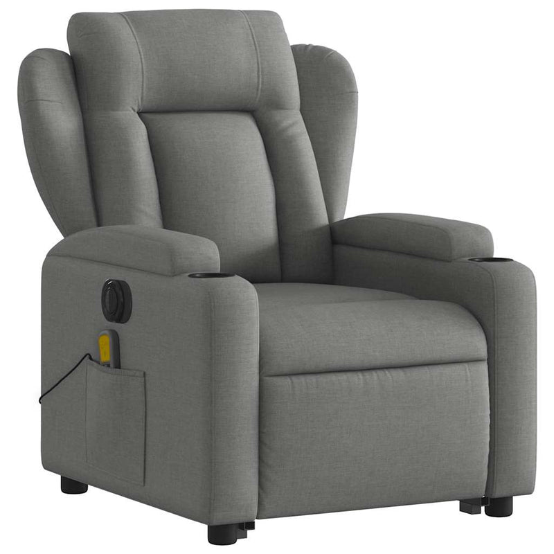 vidaXL Electric Stand up Massage Recliner Chair Dark Grey Fabric