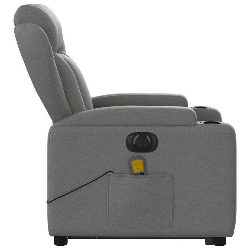 vidaXL Electric Stand up Massage Recliner Chair Dark Grey Fabric