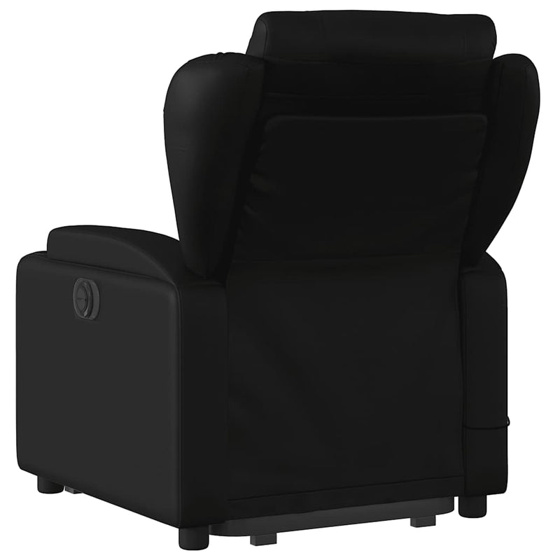 vidaXL Stand up Massage Recliner Chair Black Faux Leather
