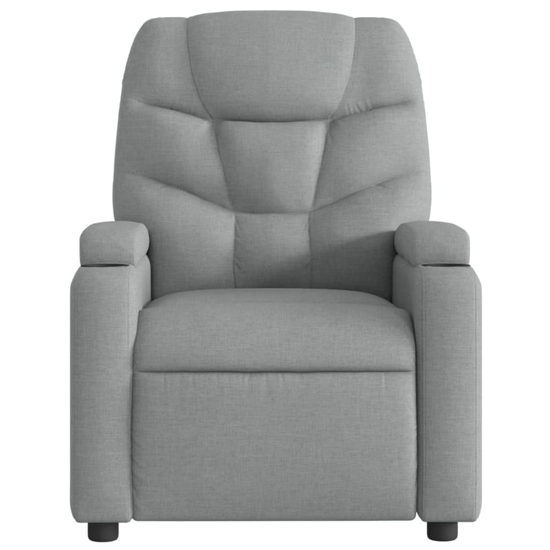 vidaXL Massage Recliner Chair Light Grey Fabric