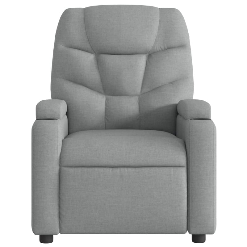 vidaXL Electric Massage Recliner Chair Light Grey Fabric