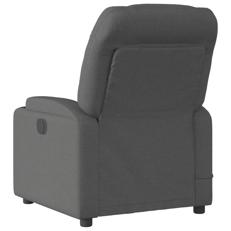 vidaXL Electric Massage Recliner Chair Dark Grey Fabric
