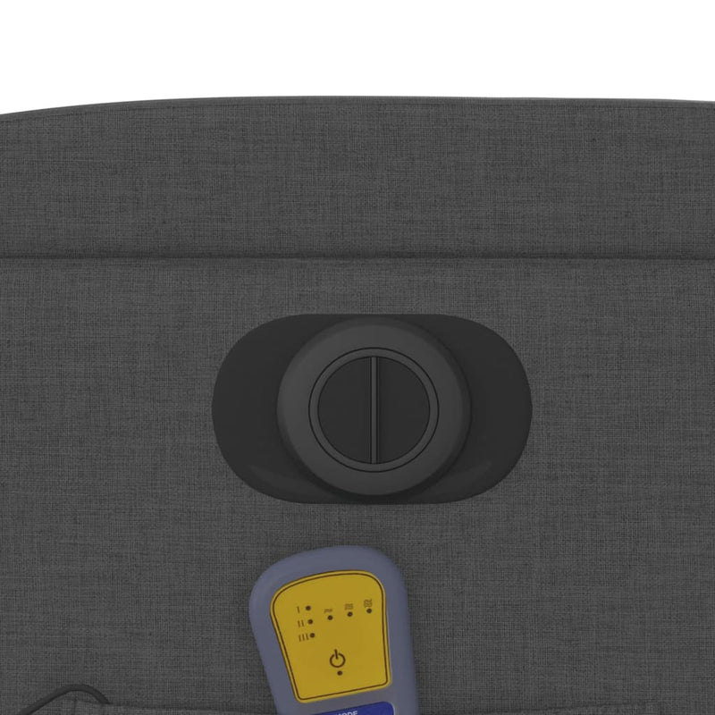 vidaXL Electric Massage Recliner Chair Dark Grey Fabric