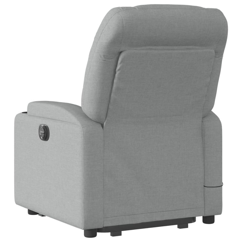 vidaXL Stand up Massage Recliner Chair Light Grey Fabric