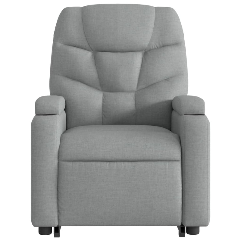 vidaXL Stand up Massage Recliner Chair Light Grey Fabric