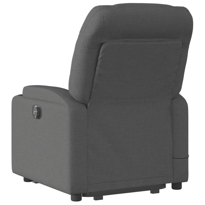 vidaXL Stand up Massage Recliner Chair Dark Grey Fabric
