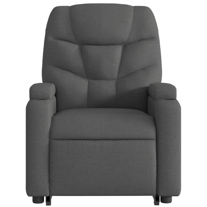 vidaXL Stand up Massage Recliner Chair Dark Grey Fabric