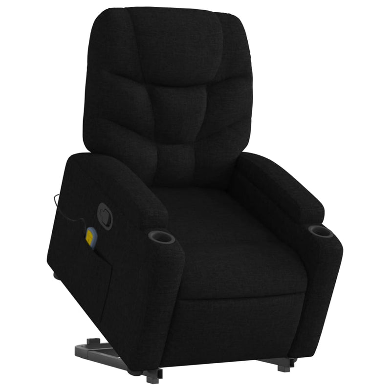 vidaXL Stand up Massage Recliner Chair Black Fabric