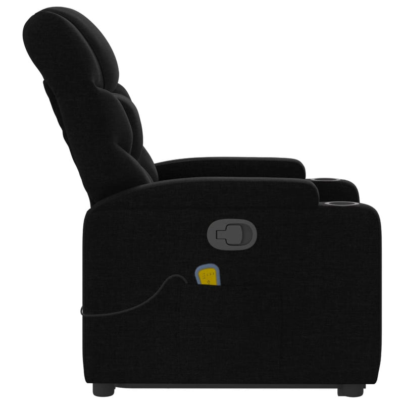 vidaXL Stand up Massage Recliner Chair Black Fabric