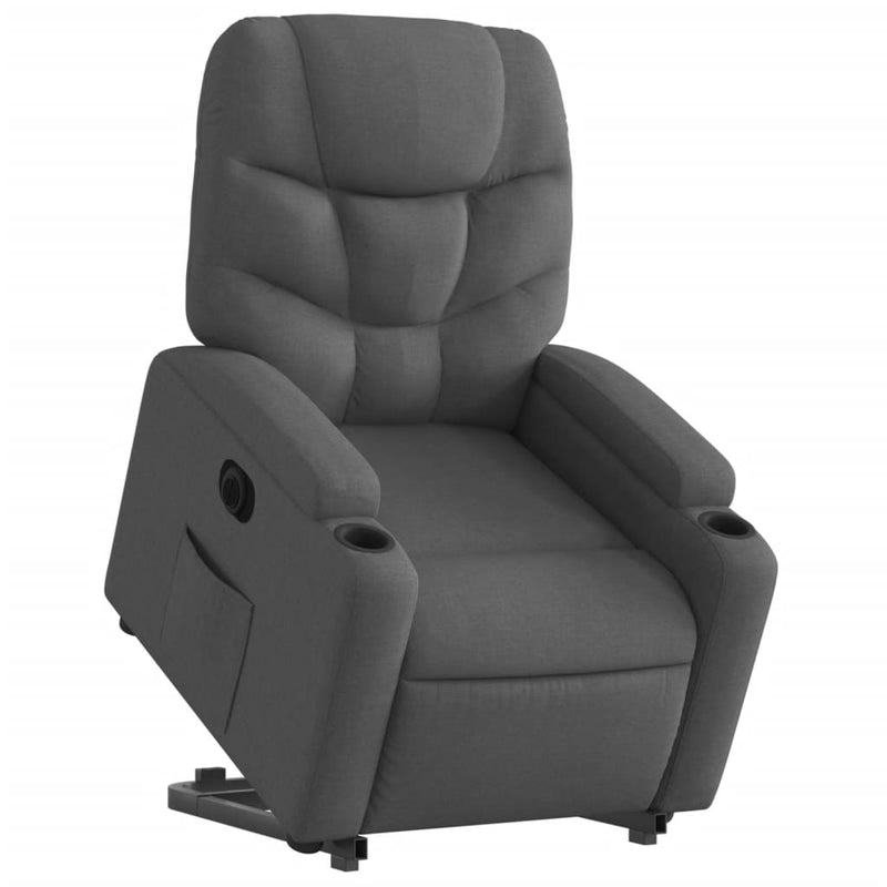 vidaXL Electric Stand up Recliner Chair Dark Grey Fabric