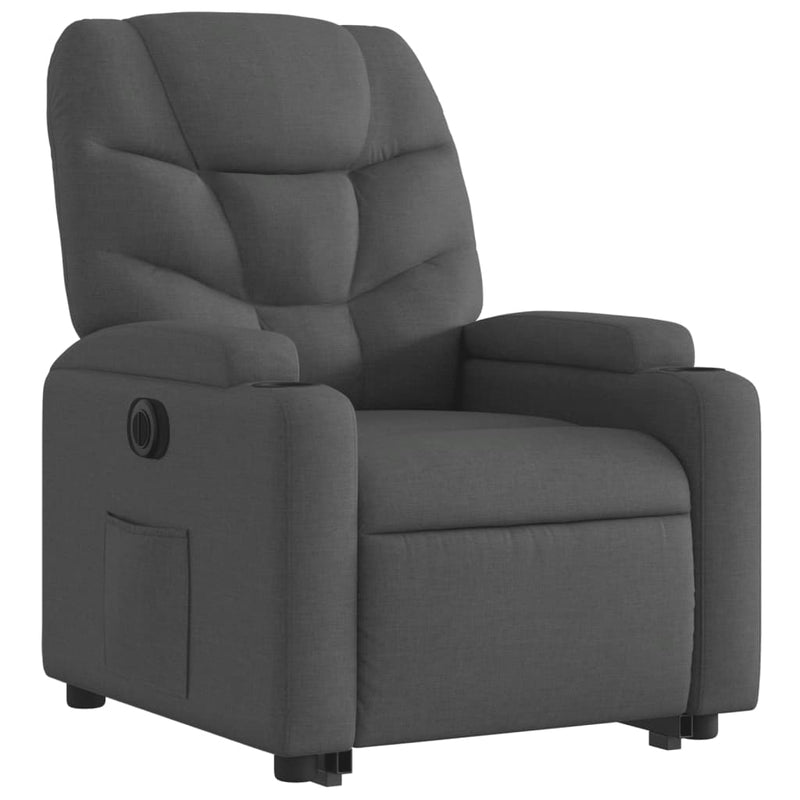 vidaXL Electric Stand up Recliner Chair Dark Grey Fabric