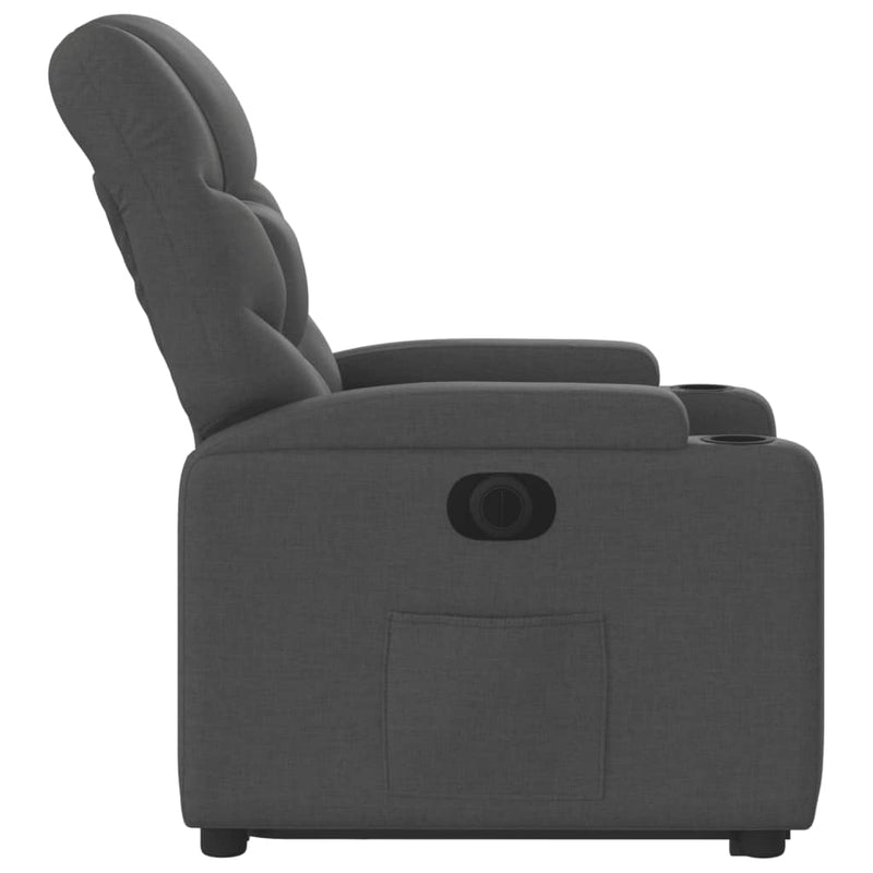 vidaXL Electric Stand up Recliner Chair Dark Grey Fabric