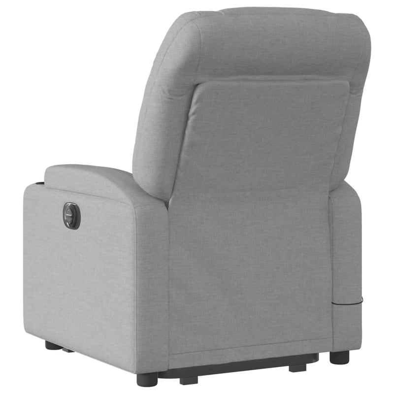 vidaXL Electric Stand up Massage Recliner Chair Light Grey Fabric