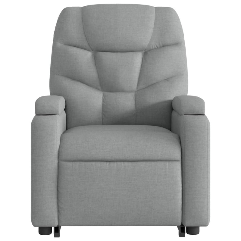 vidaXL Electric Stand up Massage Recliner Chair Light Grey Fabric