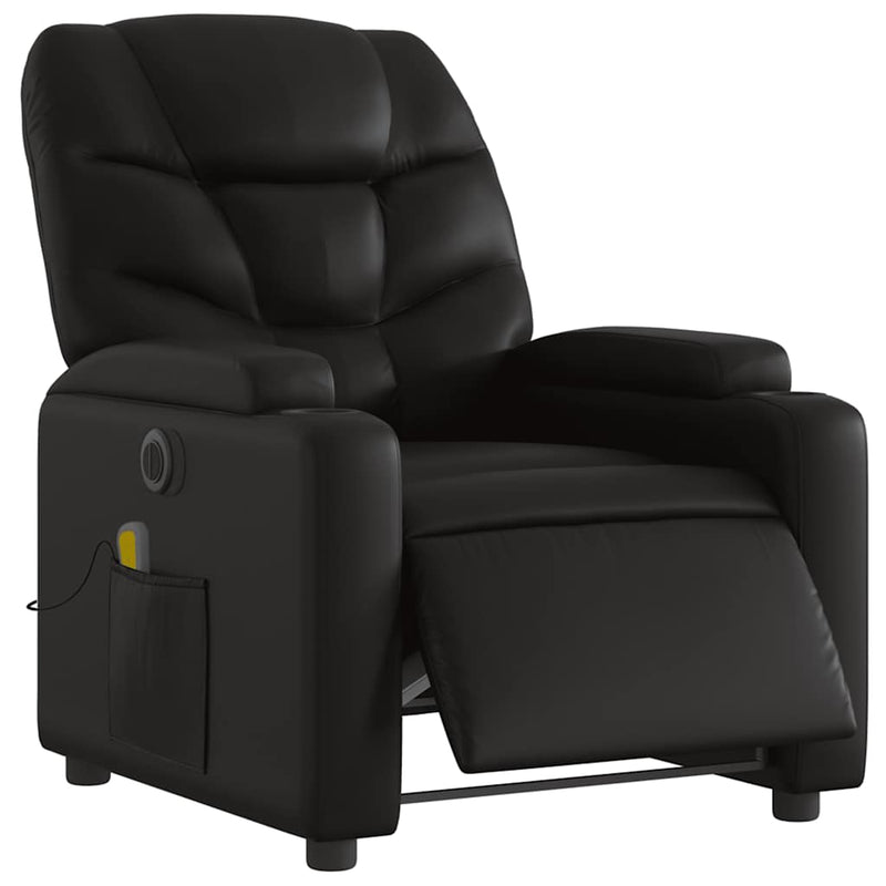 vidaXL Electric Massage Recliner Chair Black Faux Leather