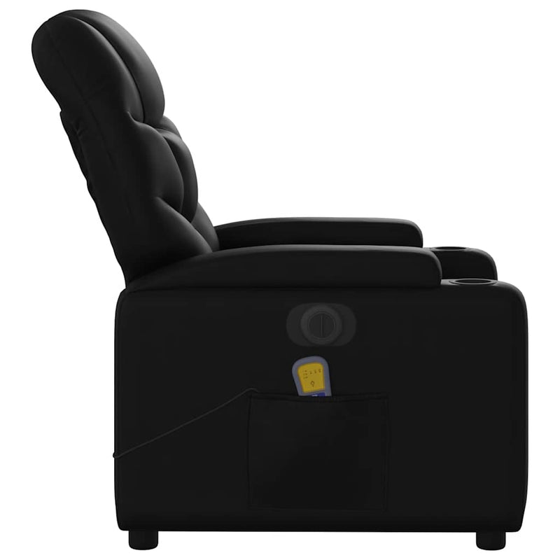 vidaXL Electric Massage Recliner Chair Black Faux Leather