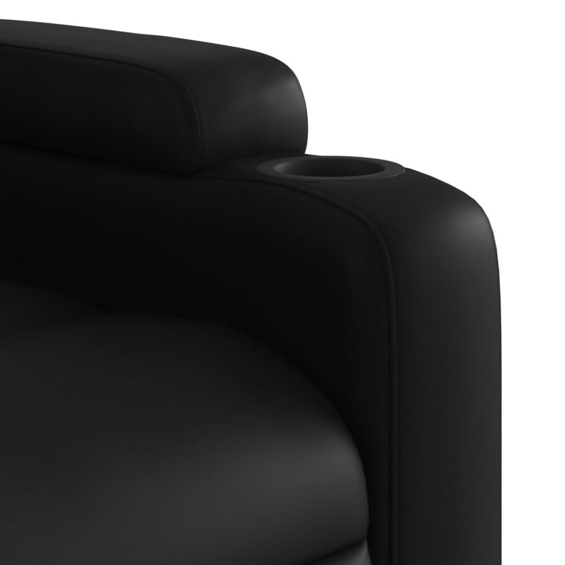 vidaXL Electric Stand up Massage Recliner Chair Black Faux Leather