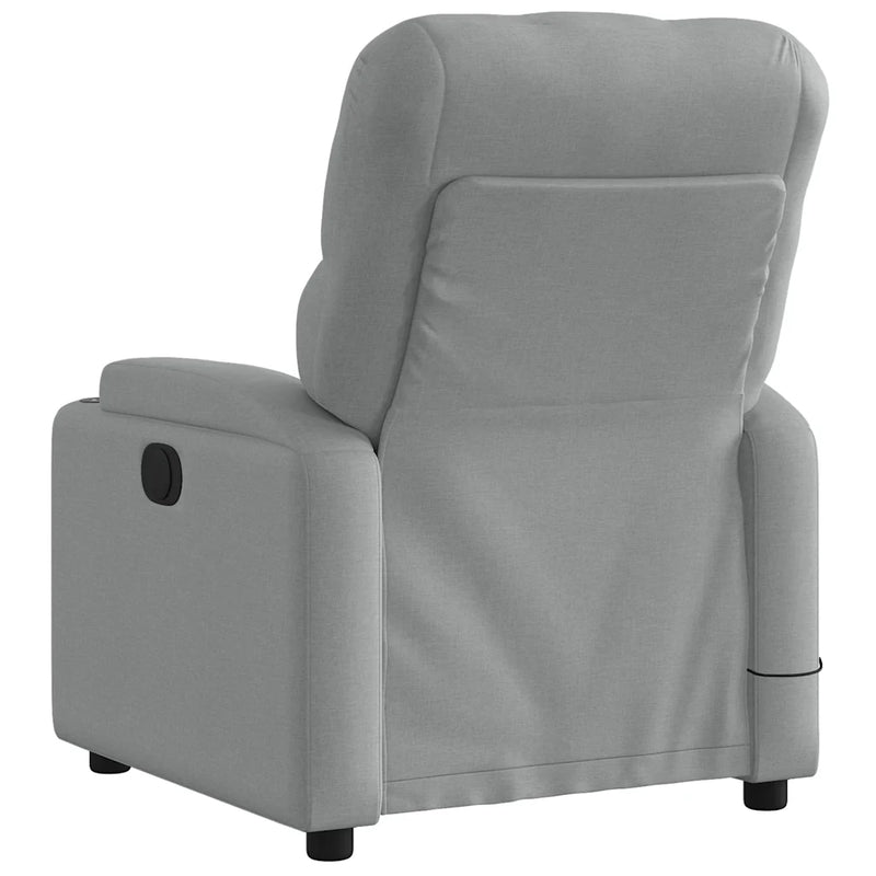 Electric Massage Recliner Chair Light Grey Fabric