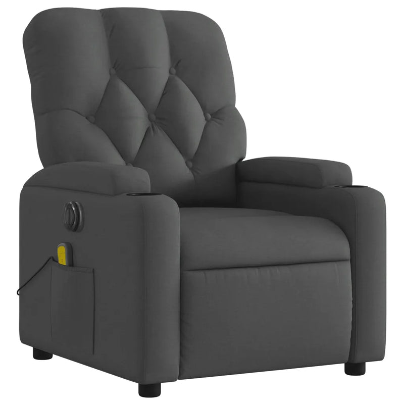Electric Massage Recliner Chair Dark Grey Fabric