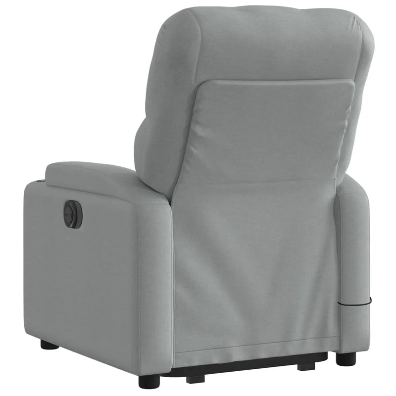 Stand up Massage Recliner Chair Light Grey Fabric