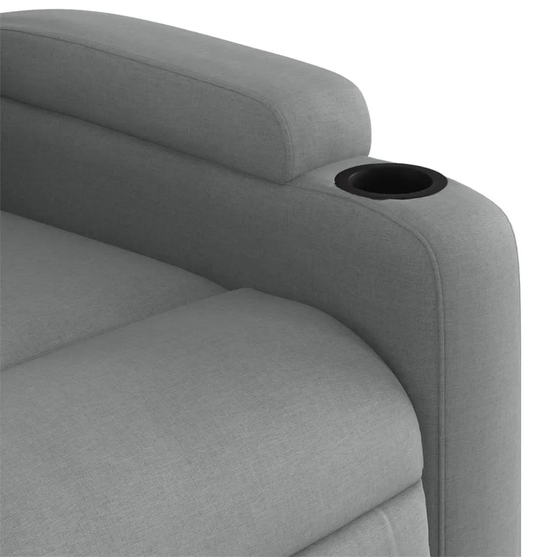 Stand up Massage Recliner Chair Light Grey Fabric