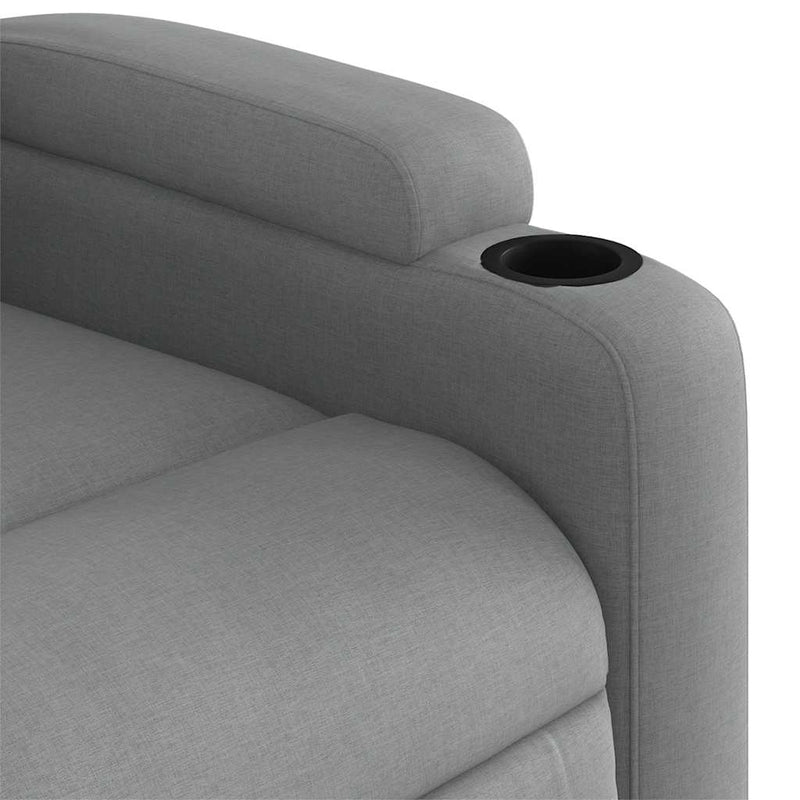 Electric Stand up Massage Recliner Chair Light Grey Fabric