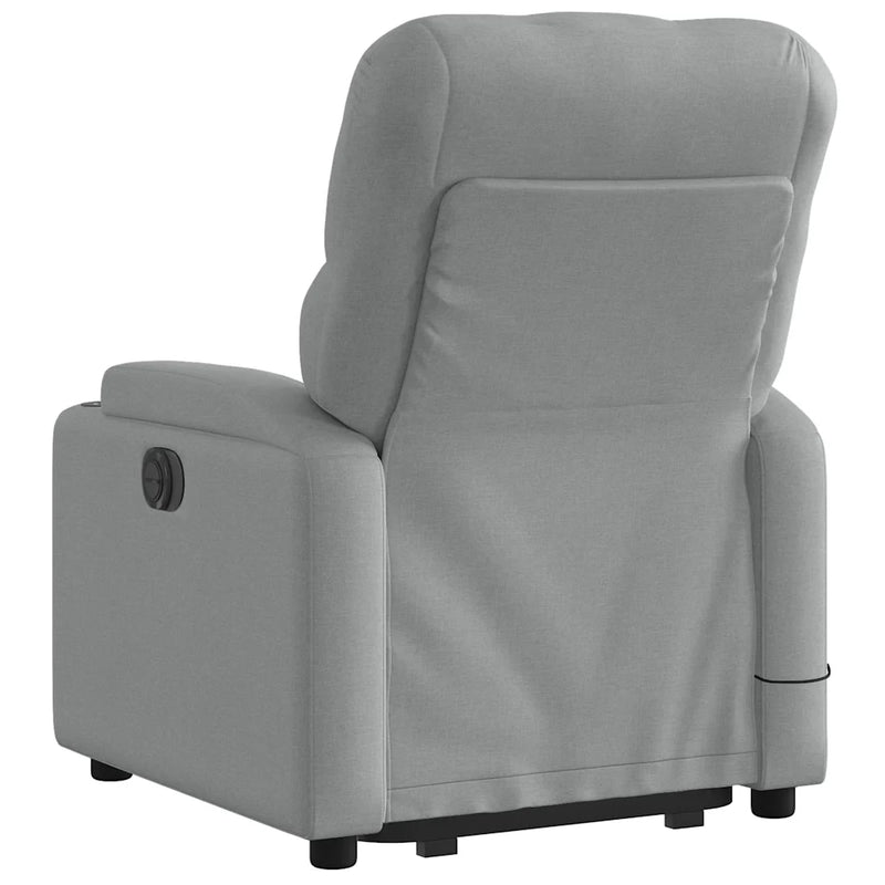 Electric Stand up Massage Recliner Chair Light Grey Fabric