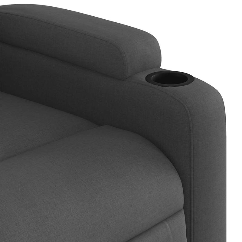 Electric Stand up Massage Recliner Chair Dark Grey Fabric