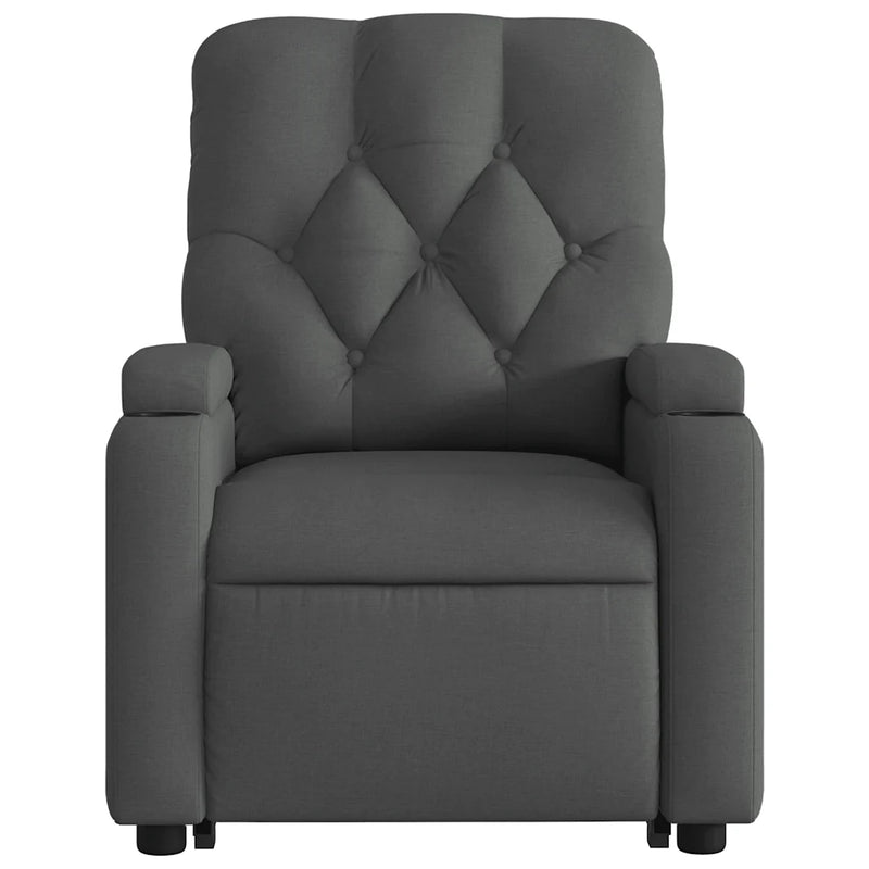 Electric Stand up Massage Recliner Chair Dark Grey Fabric
