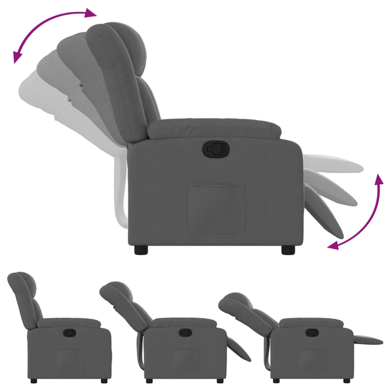 Recliner Chair Dark Grey Fabric