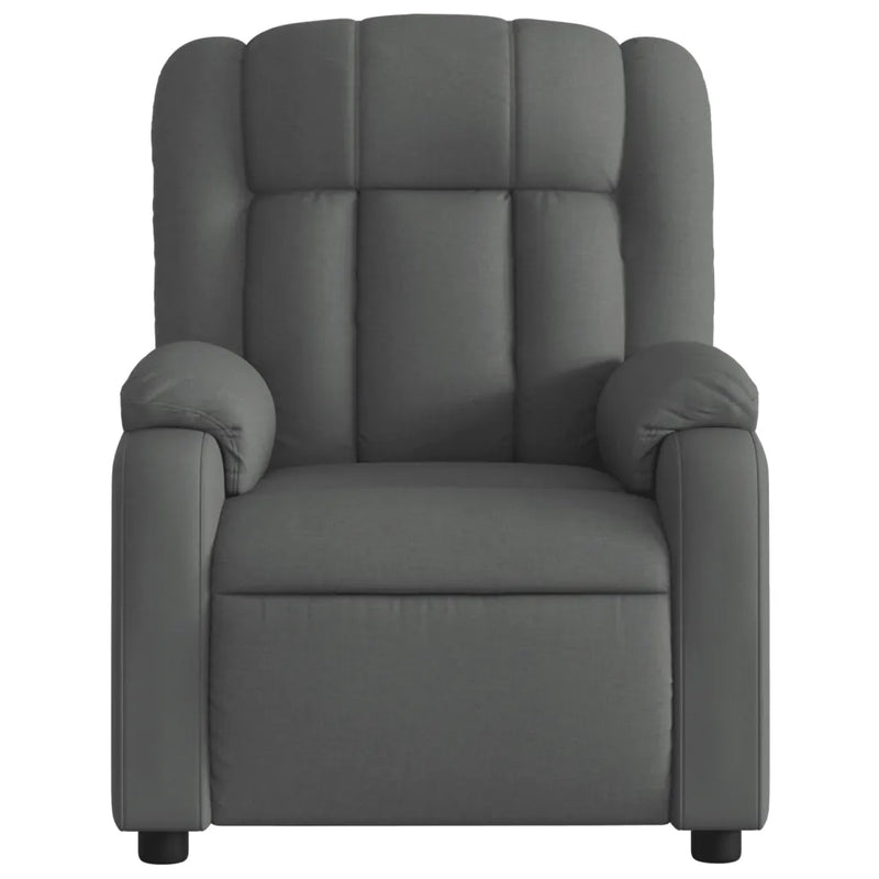 Electric Recliner Chair Dark Grey Fabric