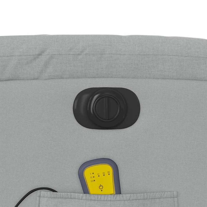 vidaXL Electric Massage Recliner Chair Light Grey Fabric