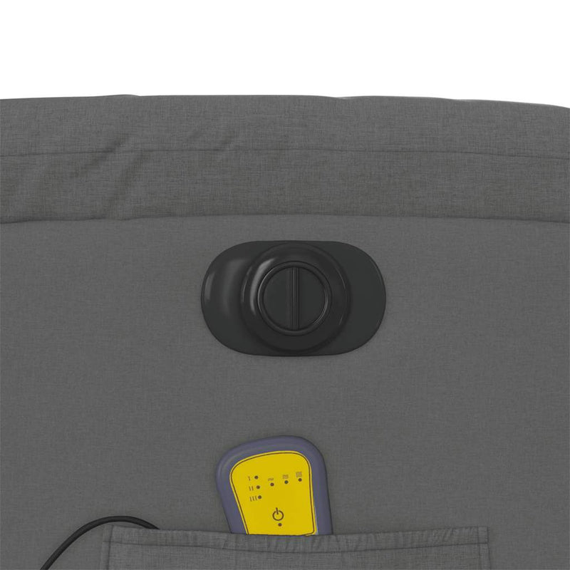vidaXL Electric Massage Recliner Chair Dark Grey Fabric