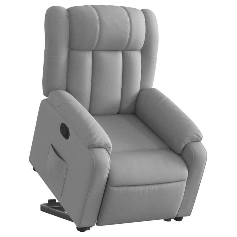 vidaXL Stand up Massage Recliner Chair Light Grey Fabric