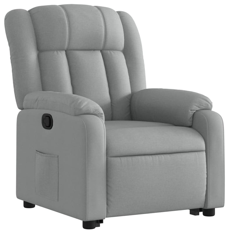 vidaXL Stand up Massage Recliner Chair Light Grey Fabric