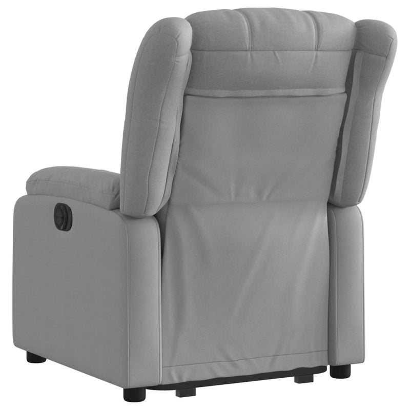 vidaXL Stand up Massage Recliner Chair Light Grey Fabric