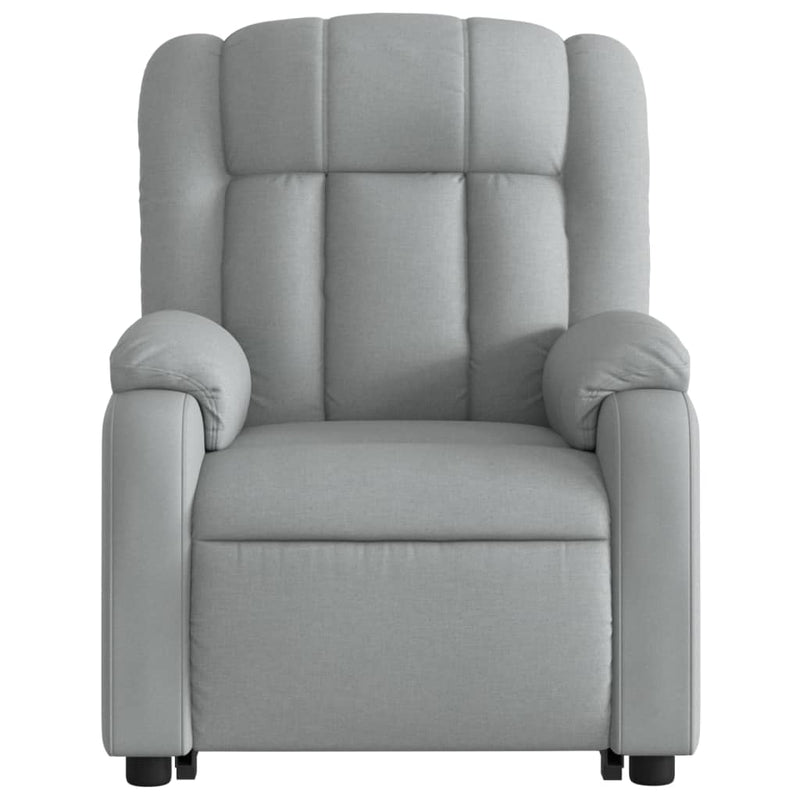 vidaXL Stand up Massage Recliner Chair Light Grey Fabric
