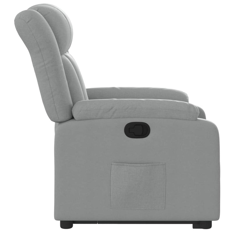 vidaXL Stand up Massage Recliner Chair Light Grey Fabric