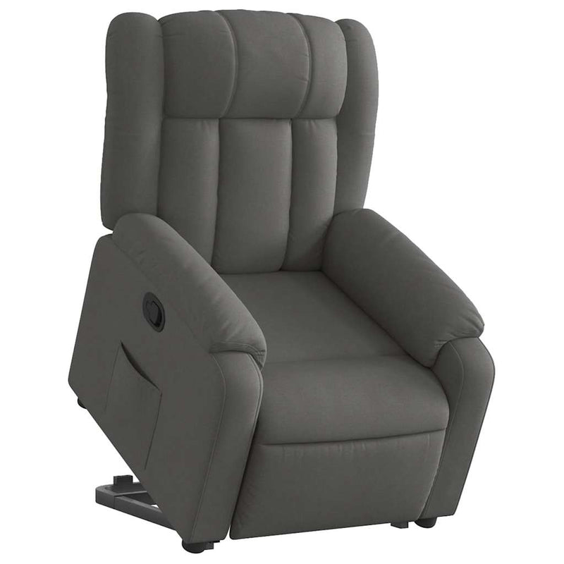 vidaXL Stand up Massage Recliner Chair Dark Grey Fabric