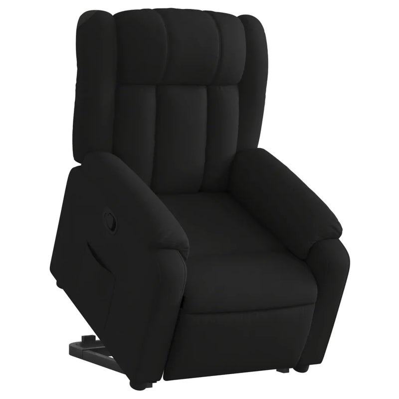 Stand up Massage Recliner Chair Black Fabric