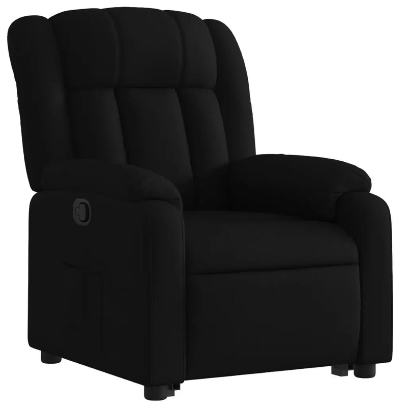 Stand up Massage Recliner Chair Black Fabric