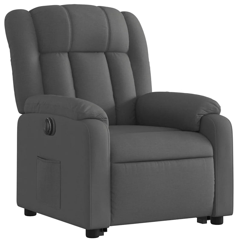 Electric Stand up Recliner Chair Dark Grey Fabric
