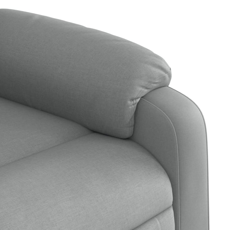 vidaXL Electric Stand up Massage Recliner Chair Light Grey Fabric