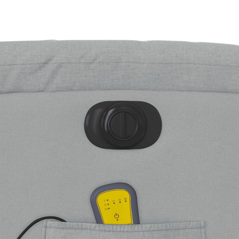 vidaXL Electric Stand up Massage Recliner Chair Light Grey Fabric