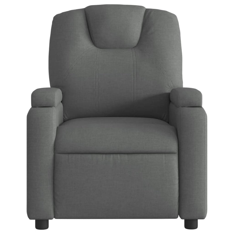 vidaXL Massage Recliner Chair Dark Grey Fabric