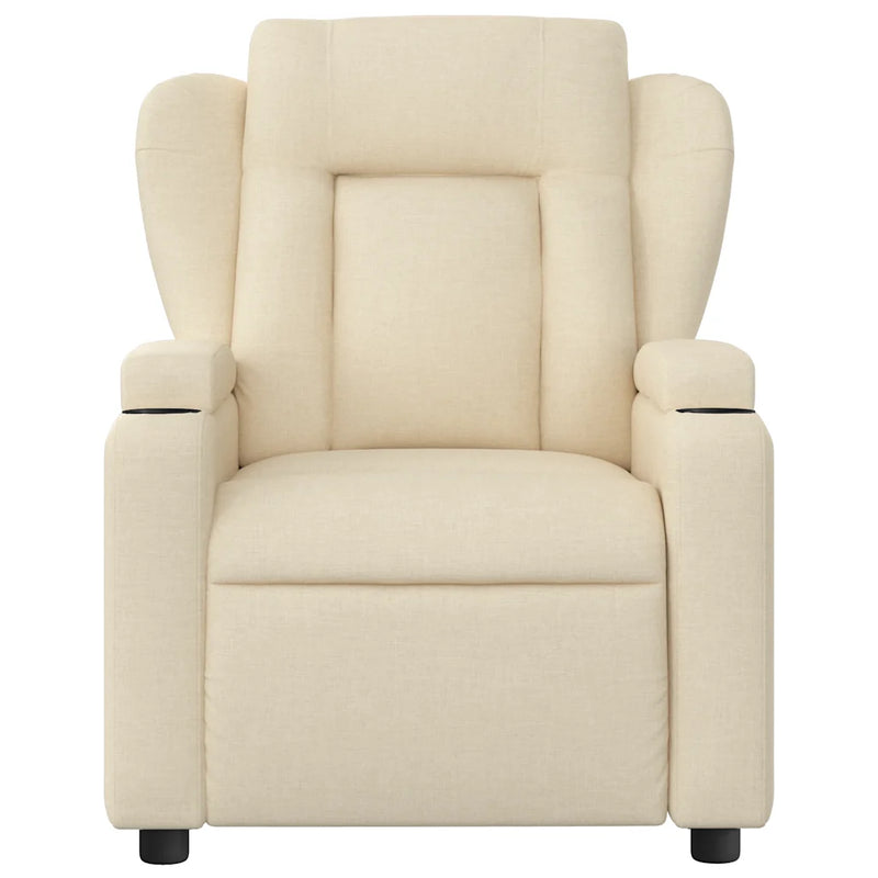 Massage Recliner Chair Cream Fabric