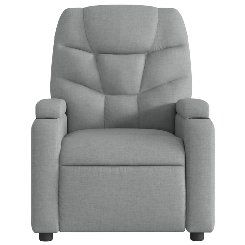 vidaXL Massage Recliner Chair Light Grey Fabric