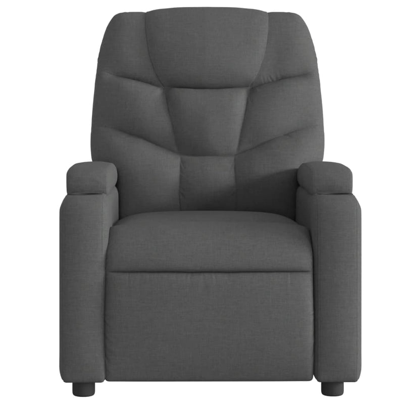 vidaXL Massage Recliner Chair Dark Grey Fabric
