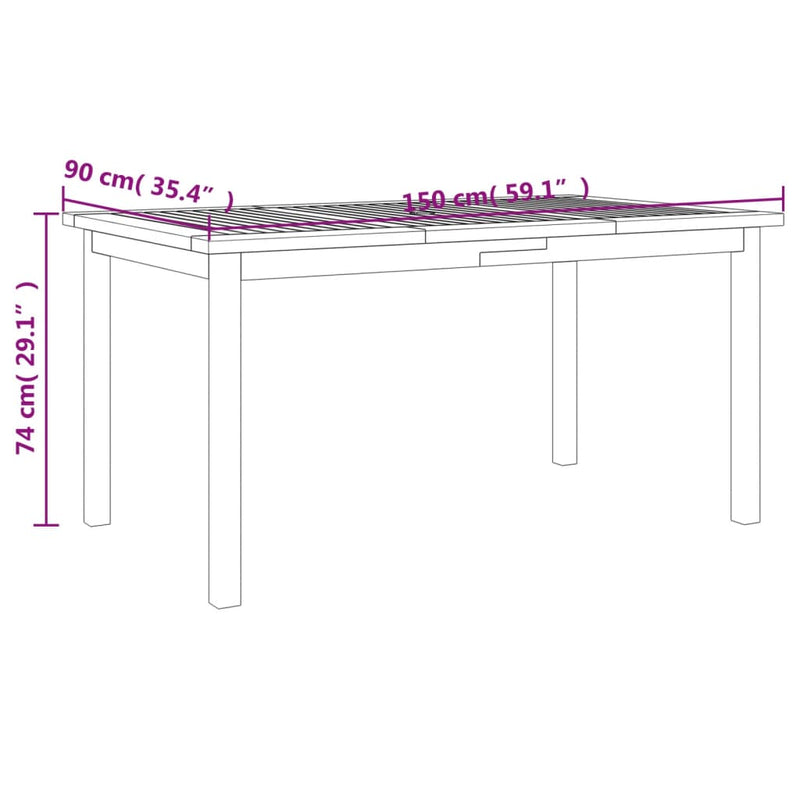 vidaXL 5 Piece Garden Dining Set Solid Wood Acacia